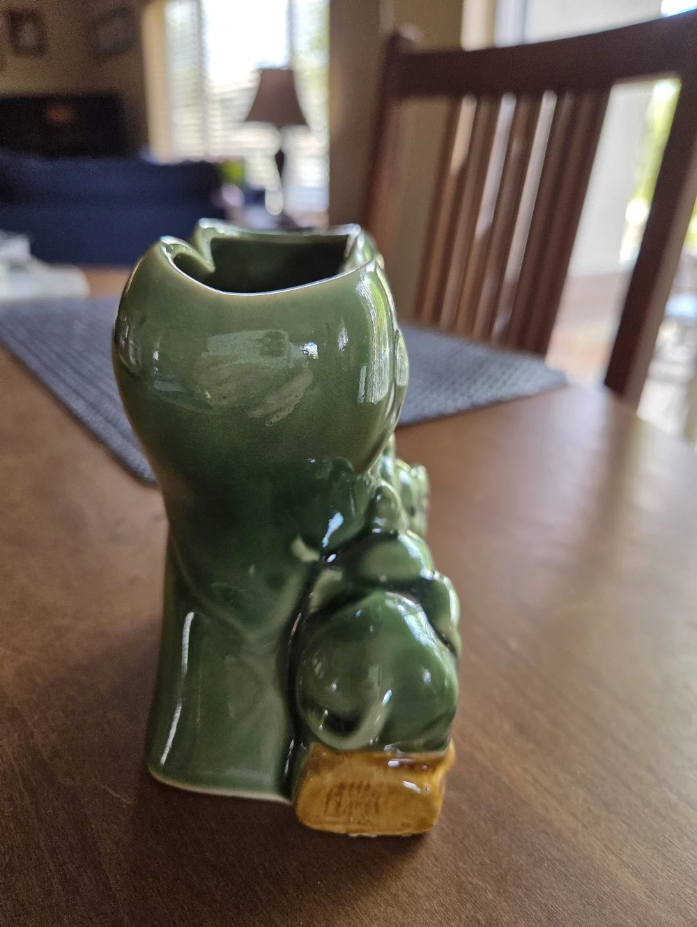 Majolica Double Lucky Elephant Planter
